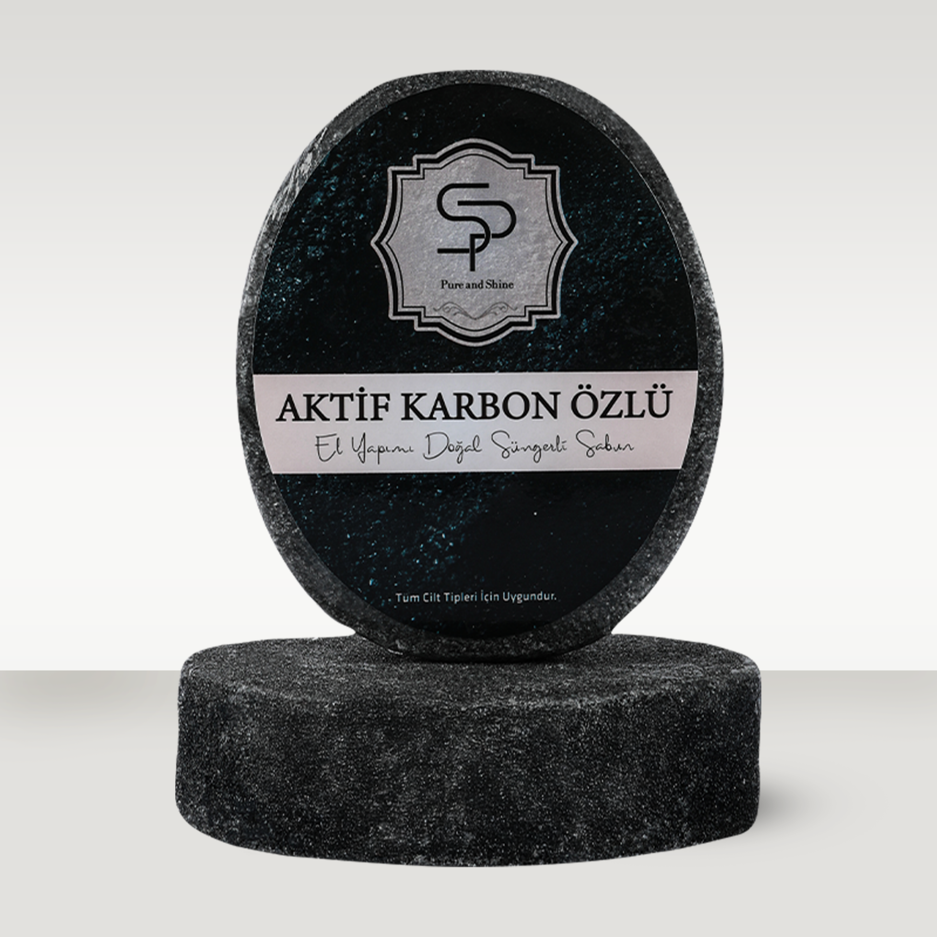 AKTİF KARBON ÖZLÜ EL YAPIMI DOĞAL SÜNGERLİ SABUN