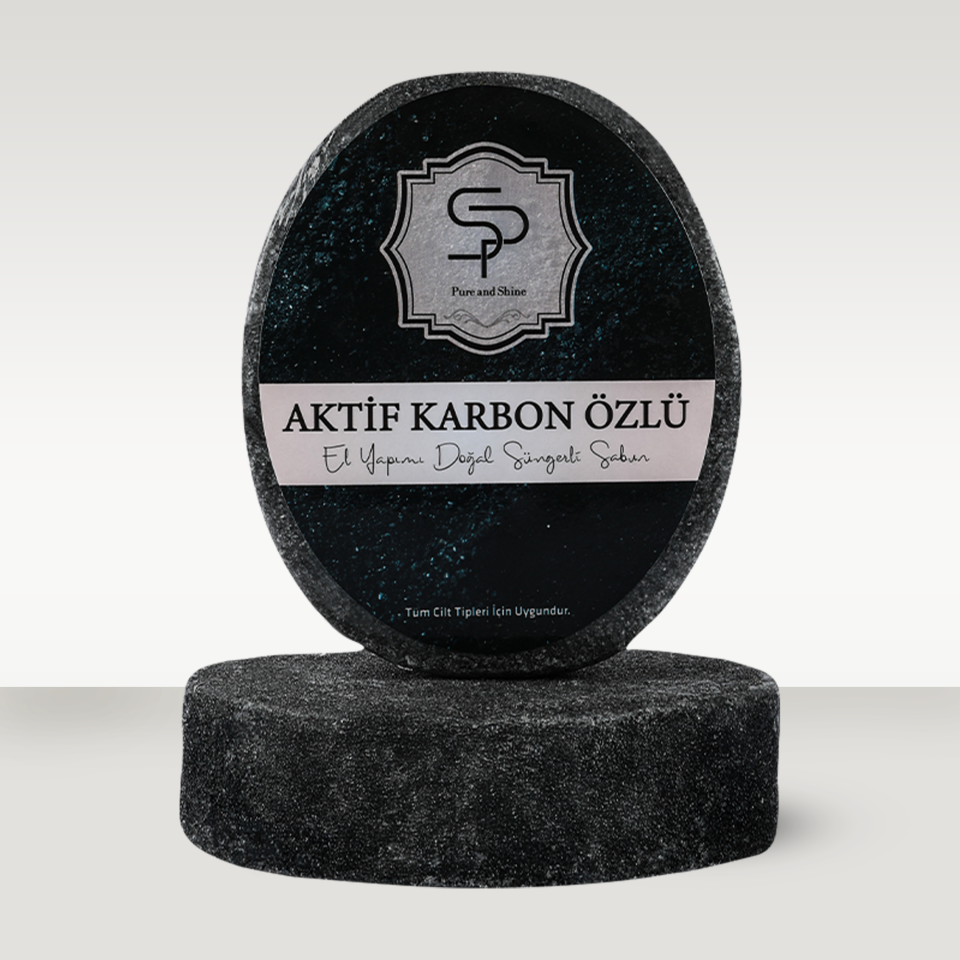 AKTİF KARBON ÖZLÜ EL YAPIMI DOĞAL SÜNGERLİ SABUN