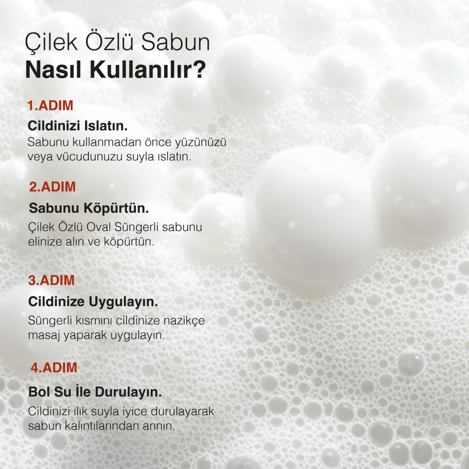 ÇİLEK ÖZLÜ EL YAPIMI DOĞAL SÜNGERLİ SABUN