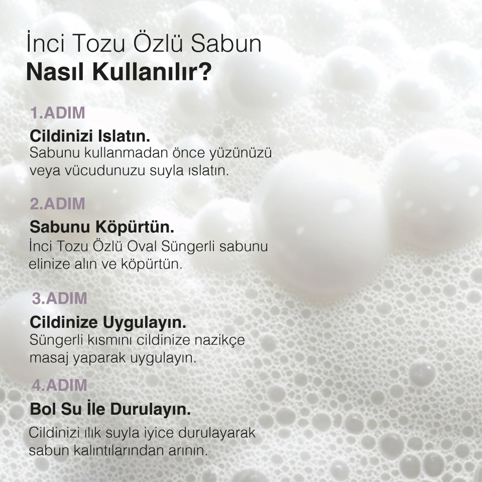İNCİ TOZU ÖZLÜ EL YAPIMI DOĞAL SÜNGERLİ SABUN