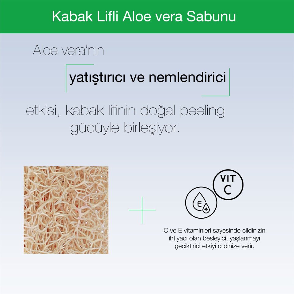 EL YAPIMI DOĞAL KABAK LİFLİ ALOEVERA SABUNU