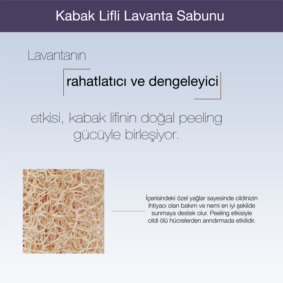 EL YAPIMI DOĞAL KABAK LİFLİ LAVANTA SABUNU