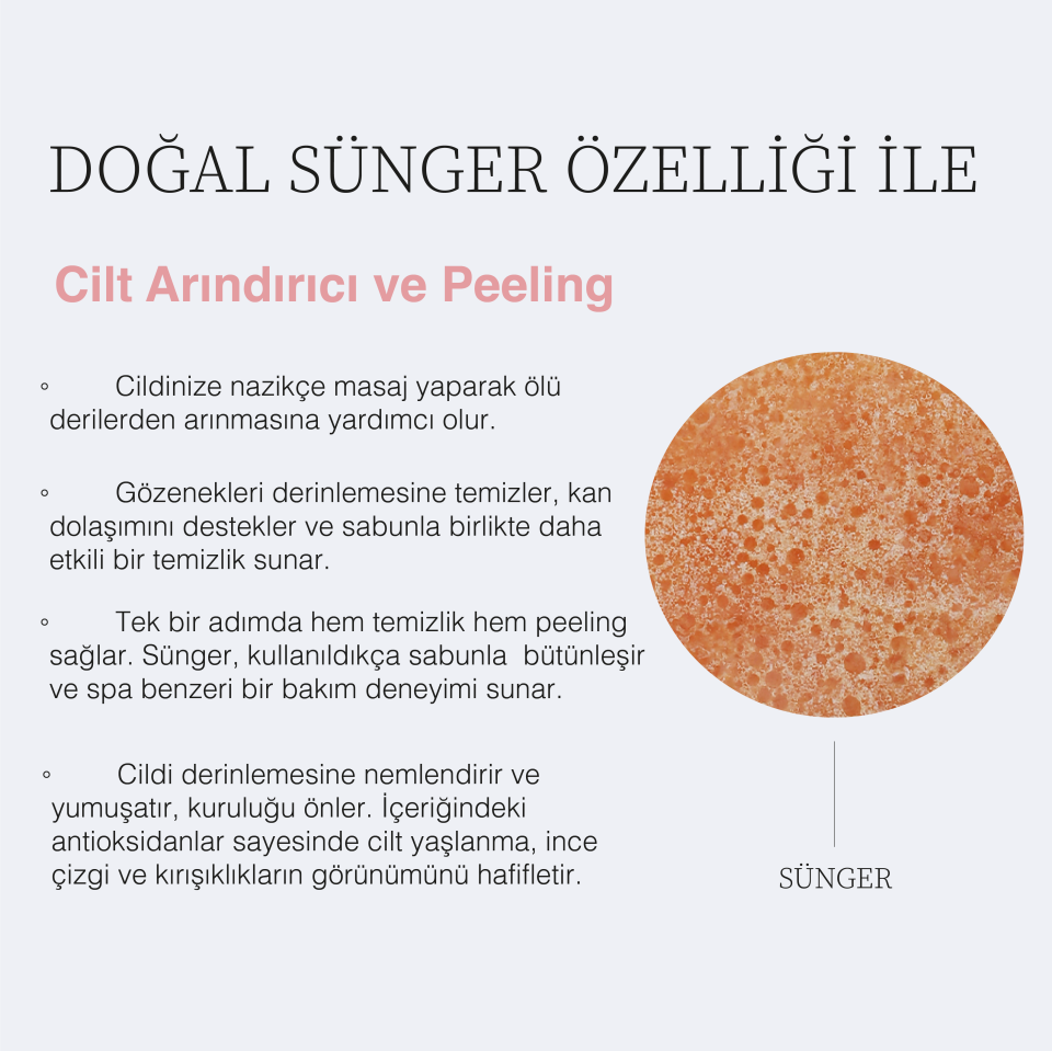 EL YAPIMI DOĞAL SÜNGERLİ   GÜL SABUNU