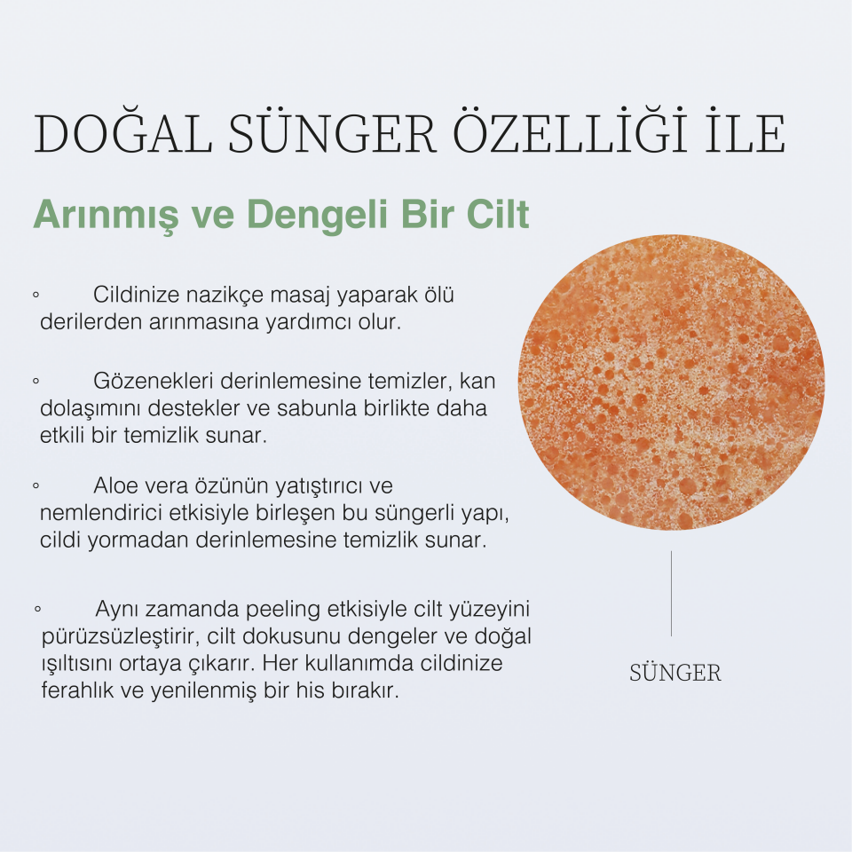 EL YAPIMI DOĞAL SÜNGERLİ  ALOEVERA SABUNU