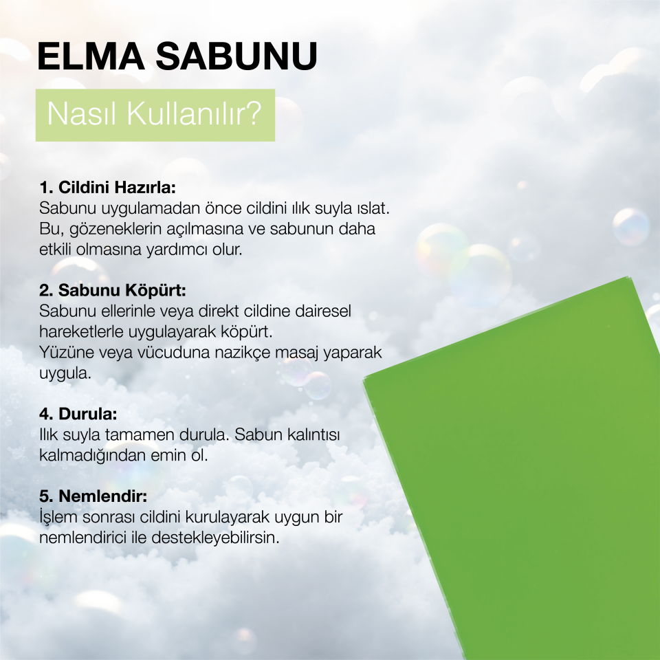 CİLT BAKIM VE NEMLENDİRİCİ GLİSERİNLİ ELMA SABUNU