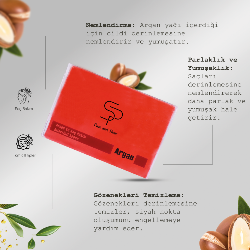ARGAN VE SAÇ BAKIM GLİSERİNLİ SABUN